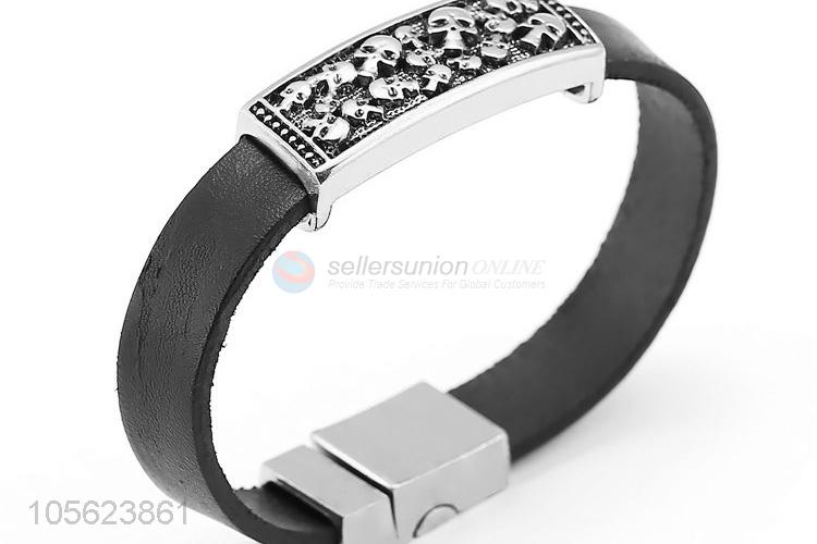 Fashion Retro Punk Bracelet Leather Wristband Fashion Jewelry