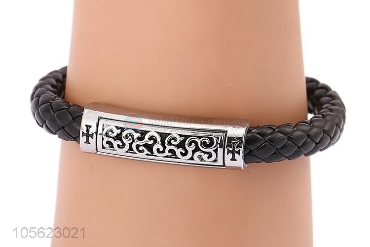 Simple Style Retro Punk Bracelet PU Leather Wristband