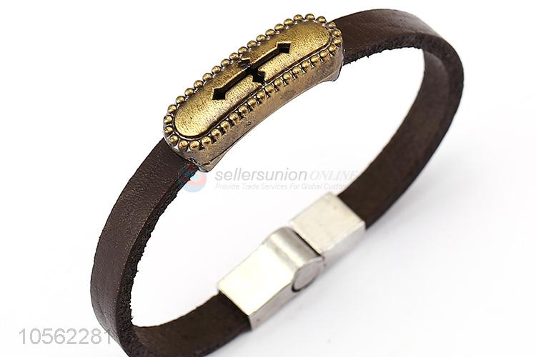 Best Selling Vintga Punk Bracelet Fashion PU Wristband