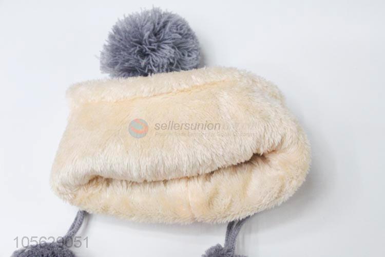 Popular Children Winter Warm Hat Pompon Ball Earmuffs Hat