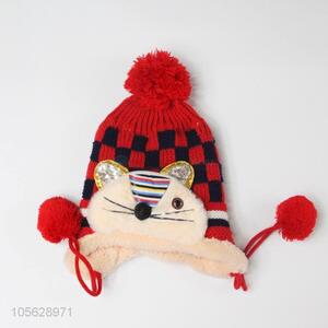 Cartoon Design Knitted Earmuffs Hat For Boys