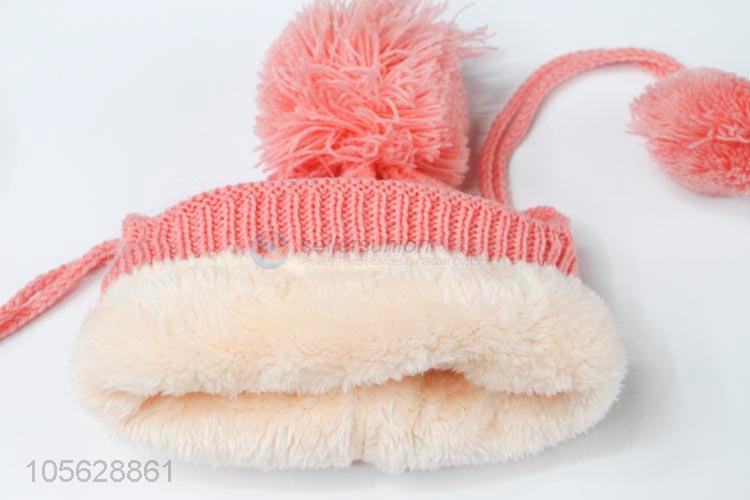 Lovely Design Colorful Knitted  Earmuffs Hat For Kids