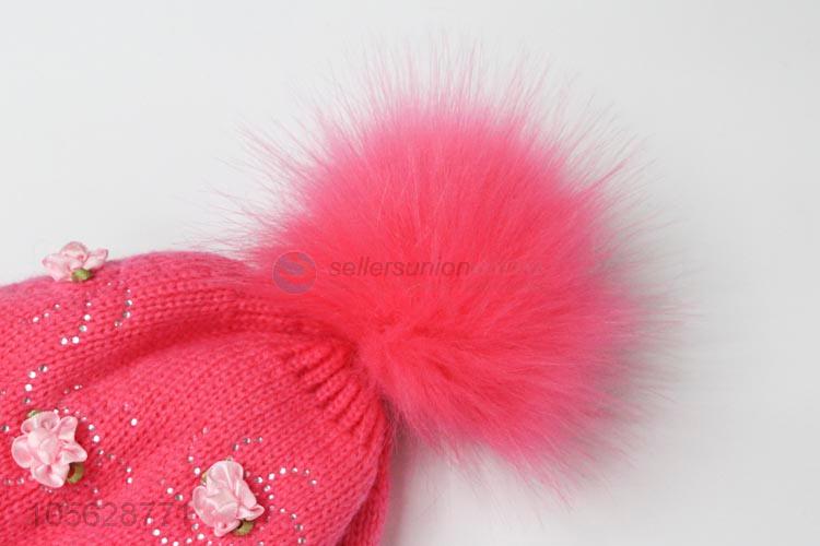 Good Sale Soft Acrylic Earmuffs Hat For Litter Girls