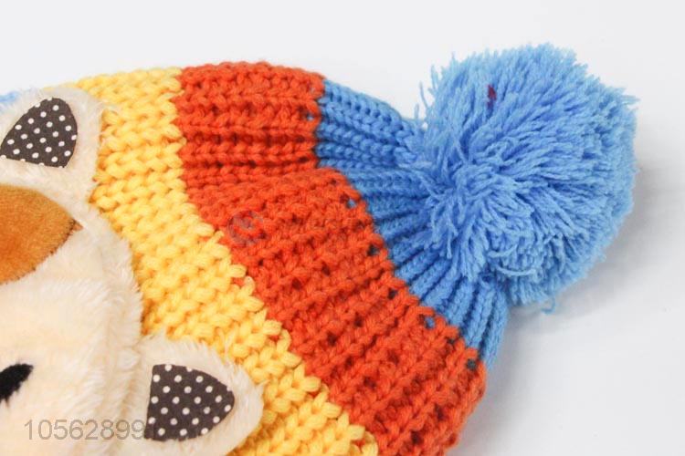 Cute Animal Pattern Winter Knitted Earmuffs Hat For Boys