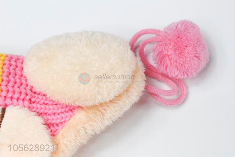 Good Sale Cartoon Knitted Earmuffs Hat For Litter Girls