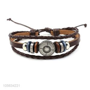 Recent design handmade retro adjustable braided rope bracelet for men