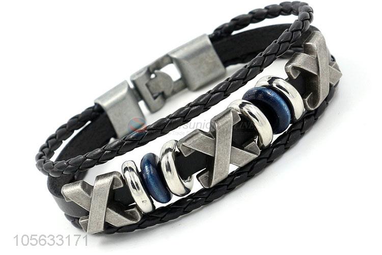 Made in China mens retro handmade bracelets hand braided bracelet