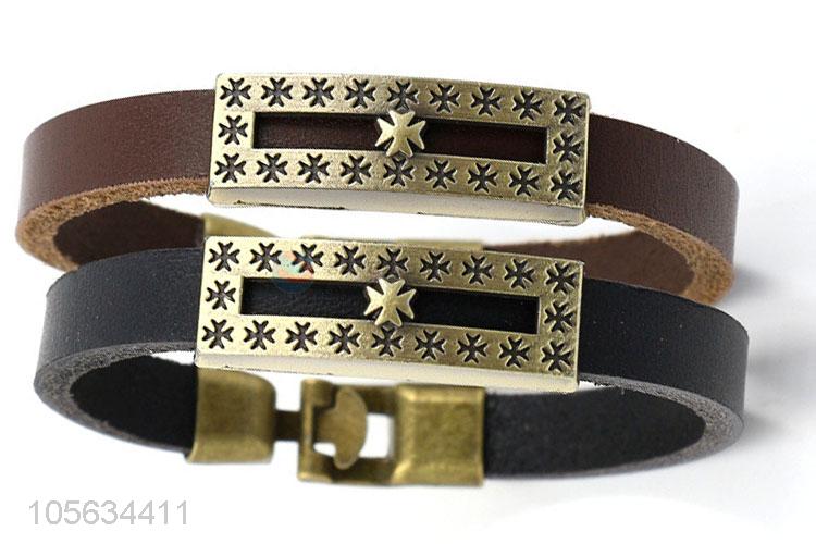 Professional manufacturer retro leather bracelet charms bracelets for men