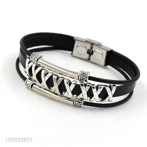 China maker retro leather bracelet handmade multitier bracelets for men