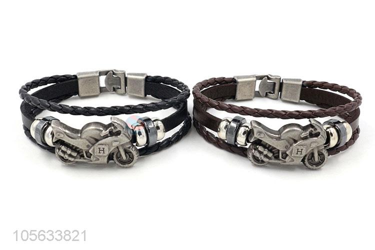 Latest design mens retro handmade bracelets hand braided bracelet