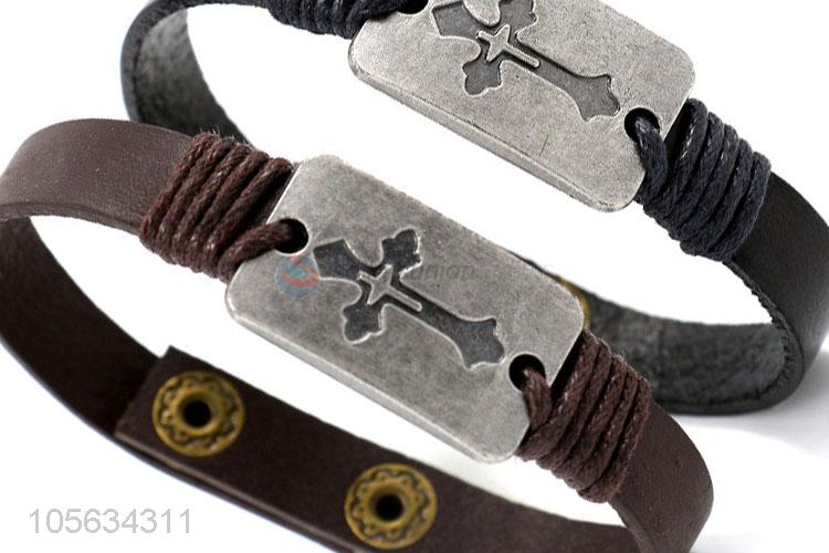 Superior quality retro leather bracelet charms bracelets for men