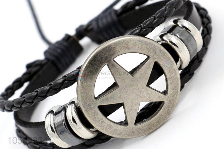 Direct factory supply multilayer leather braid bracelet retro mens bracelets