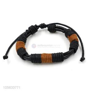 China factory retro styles handmade mens brided leather bracelets