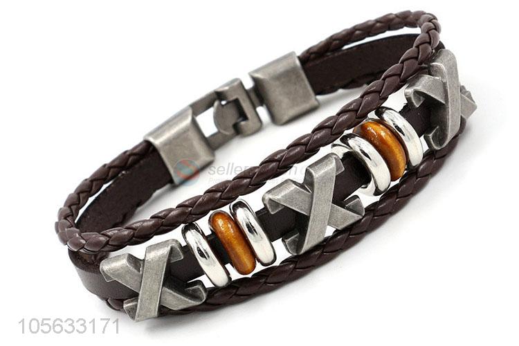 Made in China mens retro handmade bracelets hand braided bracelet