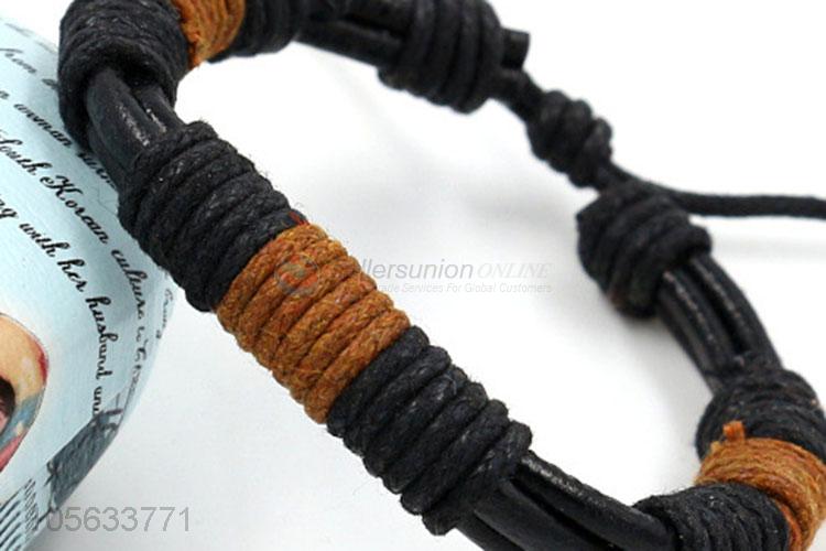 China factory retro styles handmade mens brided leather bracelets