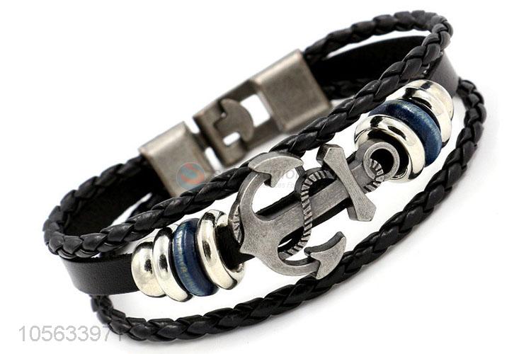 High quality multilayer leather braid bracelet retro mens bracelets