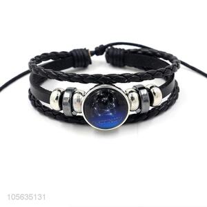 Promotional products handmade retro adjustable braided rope bracelet for men