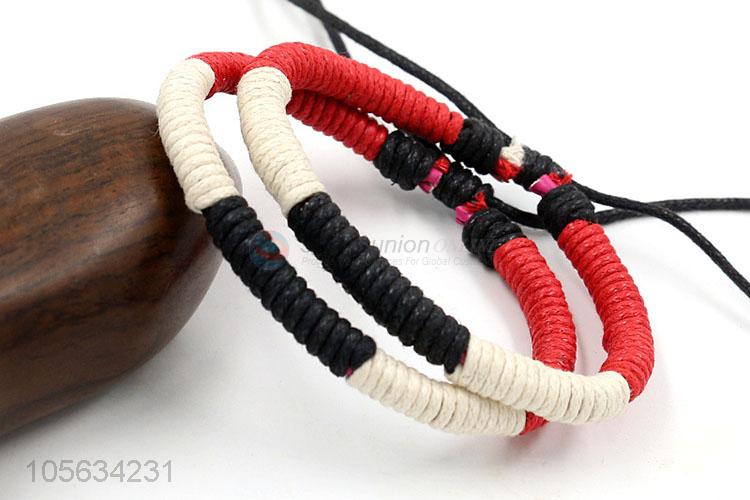 New arrival mens favor handmade retro adjustable braided rope bracelet