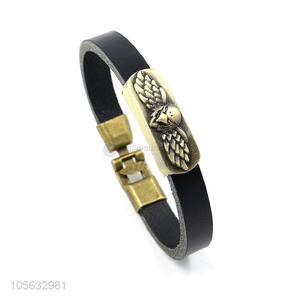 Factory sales men leather bracelet vintage braided leather bracelet