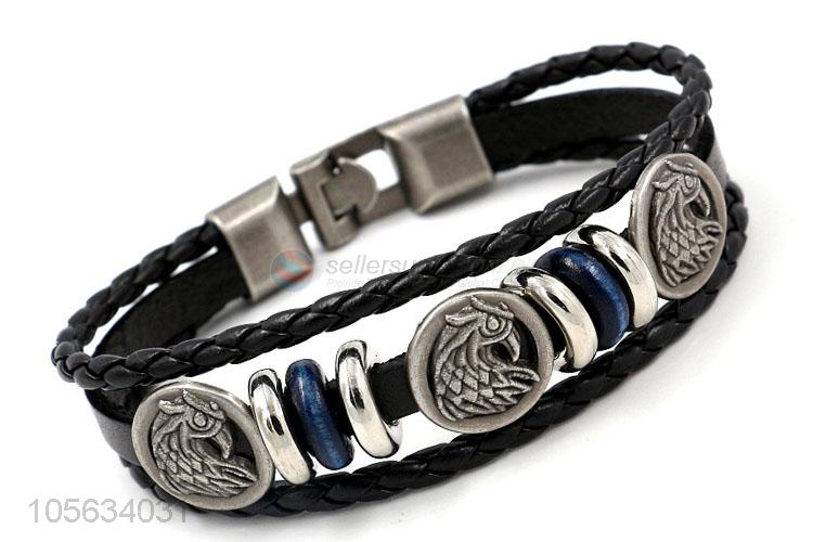 Factory supply mens favor handmade retro braided rope bracelet