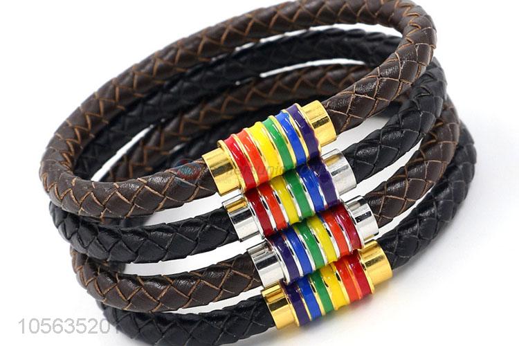 China supplier mens retro handmade rope hand braided bracelet