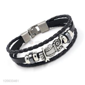 Wholesale cheap fashion charm custom men braided leather handmade bracelet