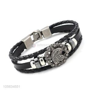 Most popular multilayer leather braid bracelet retro mens bracelets