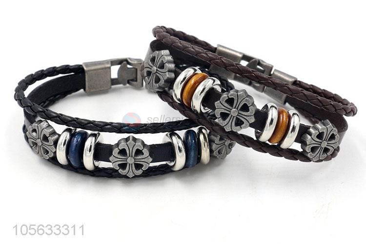 Superior quality mens favor handmade retro braided rope bracelet