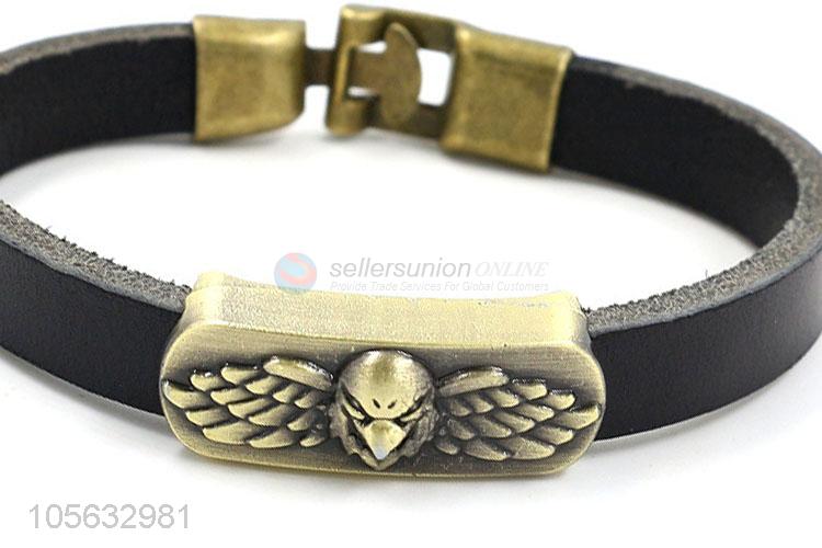 Factory sales men leather bracelet vintage braided leather bracelet