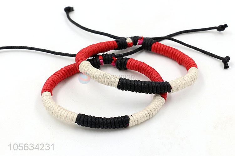 New arrival mens favor handmade retro adjustable braided rope bracelet