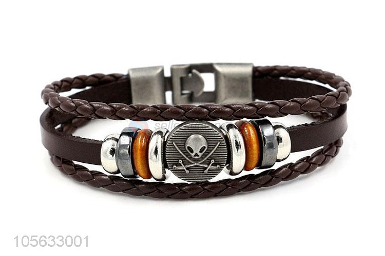 Low price handmade retro adjustable braided rope bracelet for men