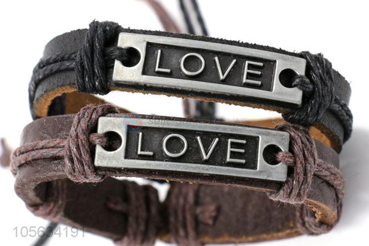 Super quality mens retro handmade bracelets hand braided bracelet