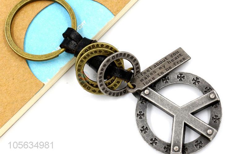 Beset quality men favor retro alloy peace symbol shape key chain key holder