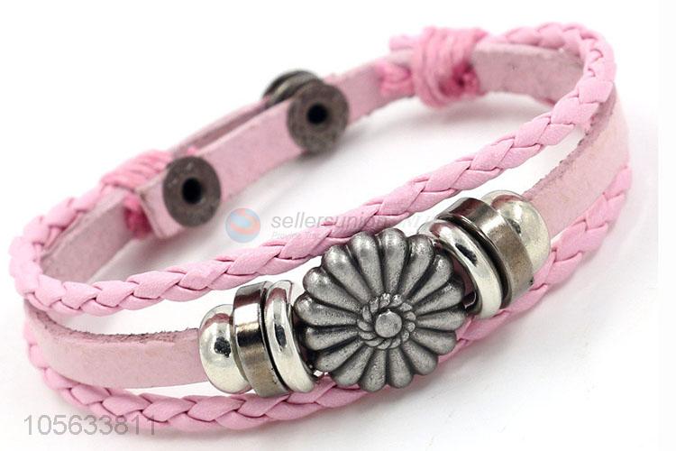 Superior quality multitier men leather bracelet vintage braided bracelet