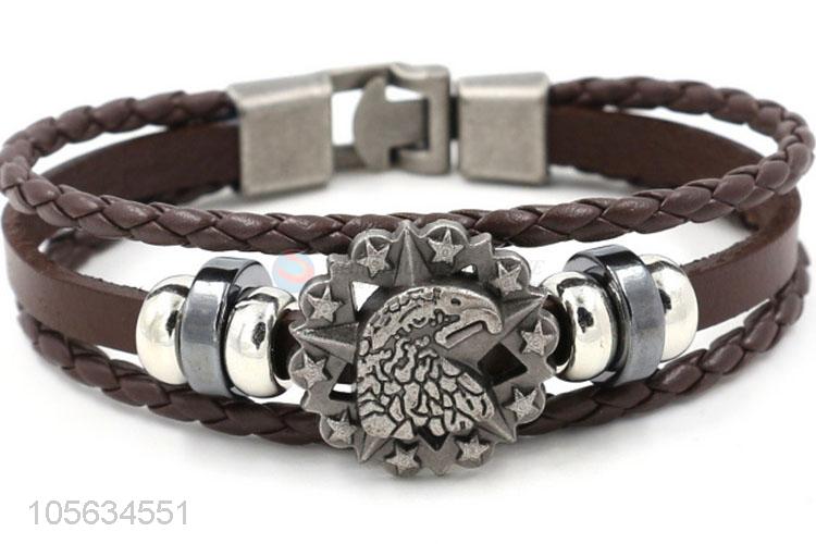 Most popular multilayer leather braid bracelet retro mens bracelets