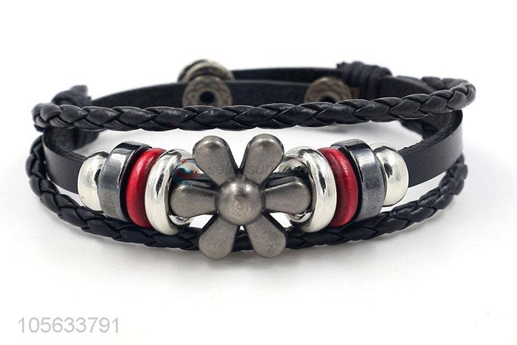 Hot selling handmade retro adjustable braided rope bracelet for men