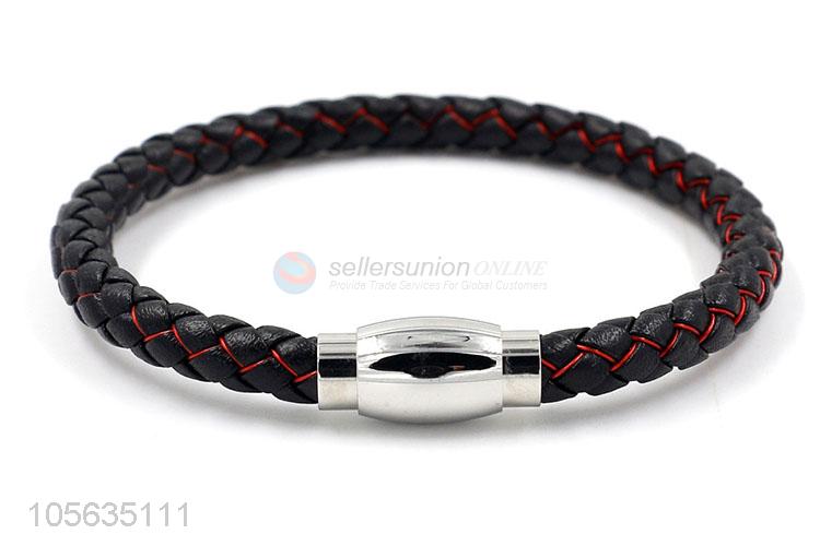 Top quality cheap men leather bracelet vintage braided bracelet