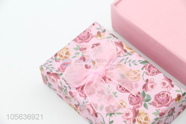 Good quality printed paper necklace earstuds box jewelry box