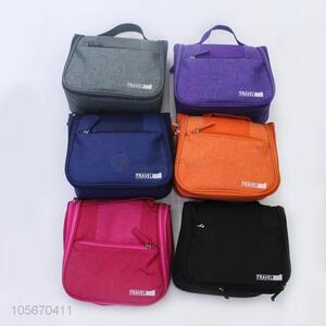 Cheap Colorful Polyester Makeup Bag Travel Cosmetic Bag With Hook