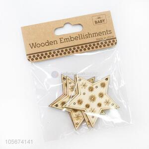Hot Selling Star Shape Wooden Embellishments Sheets Ornament Hanging
