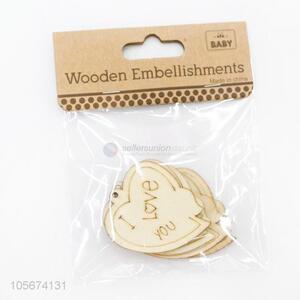 Fashion Sweet Heart Design Wooden Embellishments Sheets