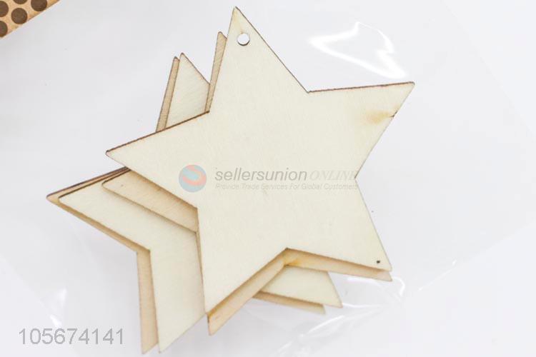 Hot Selling Star Shape Wooden Embellishments Sheets Ornament Hanging