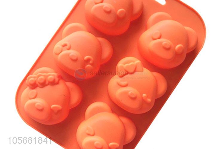 Cartoon Bear Face Shape Silicon Cake Mould Best Bakeware