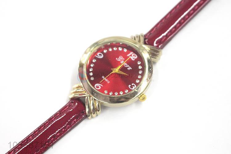 Custom PU  Leather Watchband Fashion Watch For Ladies