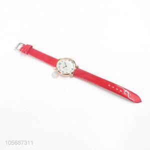 Custom Decorative Wrist Watch With Red Watchband