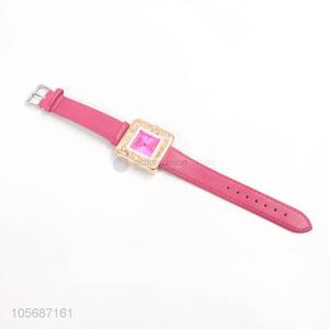 Fashion Style Fushcia Square Alloy Watche For Ladies