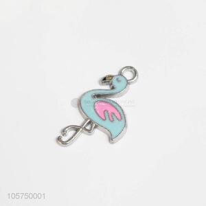 Professional manufacturer zinc alloy key chain enamel flamingo charms diy pendant
