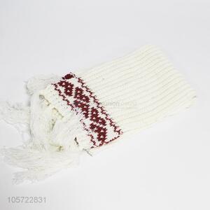 Wholesale adult winter acrylic knitted scarf with tassels