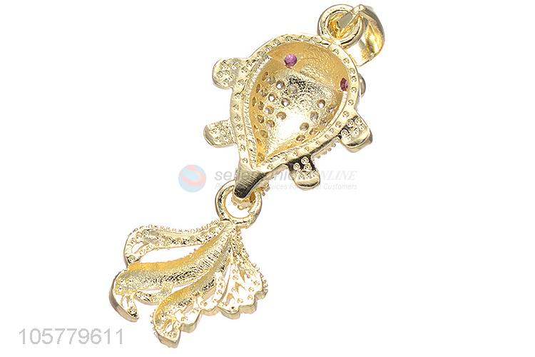 Wholesale Goldfish Shape Inlay Zircon Necklace Pendant Fashion Jewelry