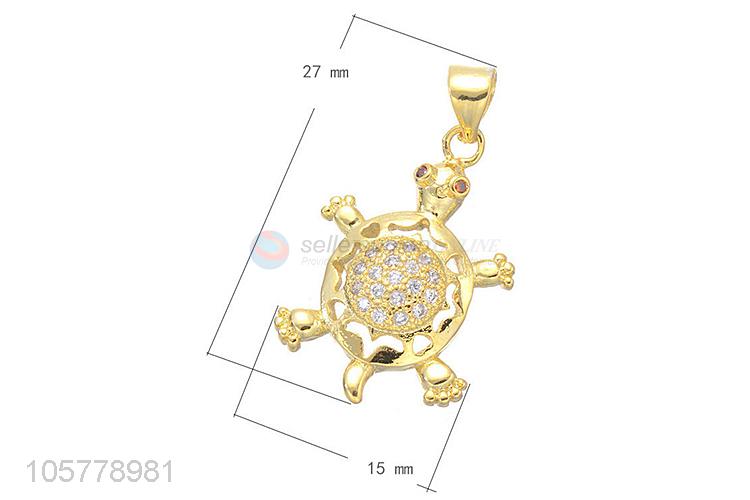 Cartoon Tortoise Design Necklace Pendant Copper Jewelry Accessories